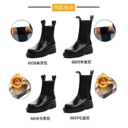 Women Ankle Boots Fashion Square Toe Back Zipper Ladies Flats Heel Short Boots High Quality Autumn Winter Woman Boots D2A24