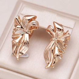 Charm Kinel New Trend 585 Rose Gold Colour Metal Long Drop Earrings Women Vintage Fashion Jewellery Geometric Flower Hollow Earrings 2022 G230225