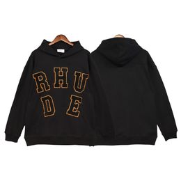 Rhude Designer Men Hoodies Brand High Quality Pullover Sweatshirts Loose Long Sleeve Hooded Mens Sweatshirt Fashion