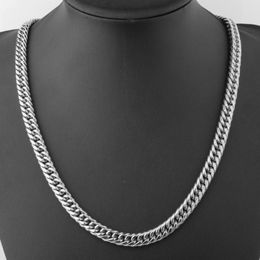 Chains 9mm Never Fades 316L Stainless Steel Silver Jewellery Cuban Curb Chain Mens Womens Necklace Or Bracelet 1PCS 7-40" Christmas Gift