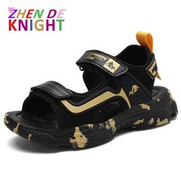 Sandals New 2021 Summer Kids Sandals Fashion Sandalias Childrens Shoes Nonslip Soft Bottom Leather Boys Sandals for Children Z0225