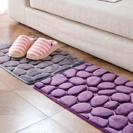 Carpets 3D Cobblestone Non-Slip Thicken Carpet 40x60cm Entrance Doormat Floor Mat Rubber Bottom Home Decor For Bedroom Rugs
