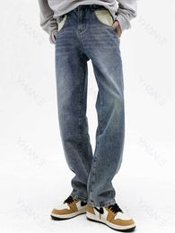 Jeans da uomo Jeans da uomo Y2k Denim Pantaloni larghi gambe dritte Pantaloni casual High Street Fashion Jeans da uomo Abbigliamento firmato Streetwear Uomo Z0225