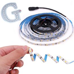 Strips 2835 LED Strip S Shape Flexible Tape Light With DC Connector Foldable Lamp 5m 60LED/m DC12V Decor DIY Sign LetterLED