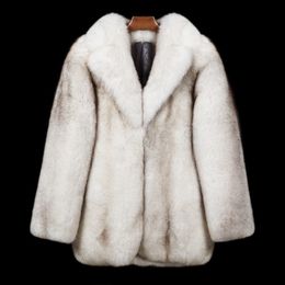 Men's Wool Blends Fur Coat Midlength Whole Leather Winter Thick Haining 230225