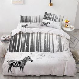 Bedding Sets 3D Digital Zebra Bed Linen Quilt Cover Full Double King Size 203x230cm Set Home Textile