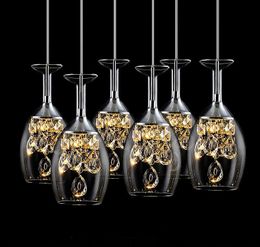 Pendant Lamps Nordic Simple Clear Moderna LED Wine Glass Lustre Crystal Modern Lamp For Dining Room Table Bedroom Kitchen LuminairePendant
