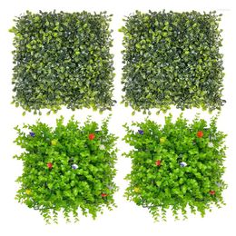 Decorative Flowers Mini 25cm Plant Wall Green Grass Background Jungle Party Artificial Panels Topiary Hedge UV Protection Backdrop