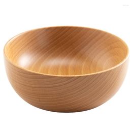 Dinnerware Sets 1 Piece Wooden Bowl Japanese Rice Soup Salad Container Large Small Cutlery SimpleBeech