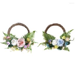 Decorative Flowers Spring Season Wreath Simulation Flower Charm Decoration Accessory For Wedding Birthday Party Background