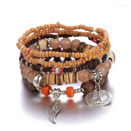 Strand Bohemia Ethnic Multilayer Bracelets For Women 2023 Fashion Charms Handmade Resin Beads Bangles Jewelry Accessories