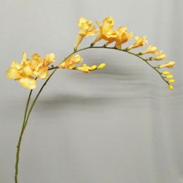 Decorative Flowers & Wreaths Artificial Butterfly Orchid Silk Flower Wedding Party Fake Home Bouquet Decor Green Grass Plastic Plant DecoDec