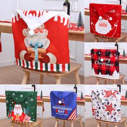 Chair Covers Christmas Series Cover Home Double Sided Printed Back Decoration Sillas Comedor Cadeiras De Jantar
