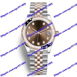 Hot selling fashion new women's watch 31mm brown dial 278341 178344 diamond bezel 18k rose gold luxury watch Asia 2813 automatic mechanical medium-sized watches