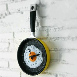 Wall Clocks 2023 Tableware Design Creative Frying Pan Modelling Kitchen Clock Modern Home Decoration Hanging Table