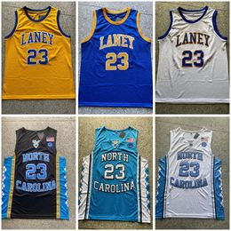 Laney High School 23 Michael Basketball Jersey North Carolina Tar Heels College White Blue Mens Ed Jerseys