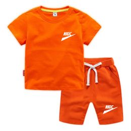 1-13 Years Brand LOGO Print Baby Clothes Set Summer Baby Boys Girls Clothes 2pcs Baby Kids Clothing Sets