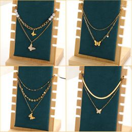 Pendant Necklaces Vintage Necklace Gold Colour Chain Women's Jewellery Layered Accessories For Girl Clothing Aesthetic Gifts Fashion
