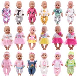 Doll Apparel Clothes Unicorn Kittys Dress Fit 18 Inch American 43 CM Reborn New Born Baby Doll OG Girl Doll Russia DIY Toy