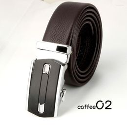 Belts For Men Black Automatic Buckle Cowskin Leather Luxury Brands Business Genuine BeltBelts