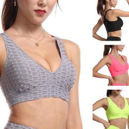 Women's Tanks Sports Tight-fitting High-waist Hip-lifting Trousers Jacquard Yoga Gathered Cross-belt Bra Women's Breathable Fabric