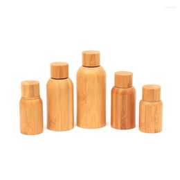 Storage Bottles 2Pcs 10ml 15ML 1OZ 50ml Recycled Bamboo Cosmetic Dropper Bottle With Lid Skincare Oil E Liquid Sample Vials