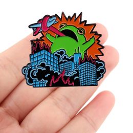 Brooches Pins DZ1704 Funny Frog Cute Enamel Woman Men Backpack Bags Badge Fashion Lapel Jewelry Kids Friends Birthday Gifts