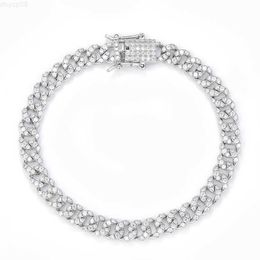 Designer Jewellery RTS Fashion Jewellery Bracelet 6mm 10mm Wide 925 Silver Bracelet Set D Colour Moissanite Diamond Cuban Link Chain