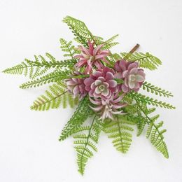 Decorative Flowers Props Party Supplies El Office Home Decoration Artificial Fern Leaves Lifelike Succulent Greenery Bouquet Plant Wall