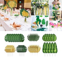 Decorative Flowers Artificial Tropical Palm Leaves Hawaiian Jungle Safari Party Decoration Wedding Anniversary Birthday Home Table Decor