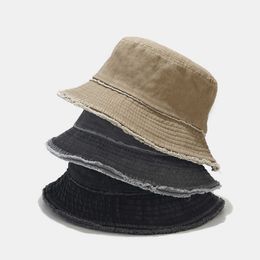 Wide Brim Hats LDSLYJR Cotton Solid Colour Bucket Hat Fisherman Hat Outdoor Travel Cap For Men And Women 208 G230224