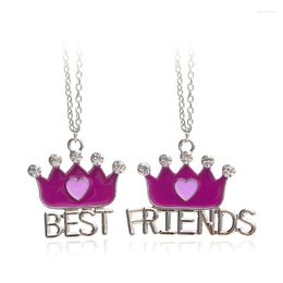 Pendant Necklaces Friends Necklace Women's Crown BFF Friendship Couple Christmas Gifts Fashion Drop Jewels