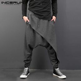 Men's Pants Fashion Men Harem Pants Elastic Waist Loose Dropcrotch Trousers Men Streetwear Punk Style Casual Joggers Pants 2020 5XL Z0225