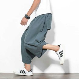 Men's Pants 2022 Summer baggy casual pants men streetwear harajuku joggers men cotton harem calflength jogger pants for men Z0225