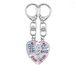 Keychains Friend KeyChain Women BFF Friendship Heart Pendant Male And Female Classmate School Bag Key Accessories Jewellery Gift