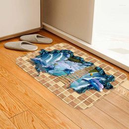 Carpets 3D Flannel Super Soft Carpet Undersea Animal Printed Memory Foam Mat Home Bathroom Toilet Rug Kitchen Absorbent Antiskid Doormat