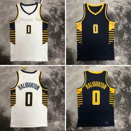 Printed 2023 New Basketball Jerseys 0 Tyrese Haliburton Name Number Away High Quality Breathable Sport Sale High Quality jersey