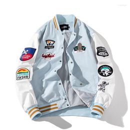 Men's Jackets Young Fashion High Quality Pilot Jacket Hip Hop Couple Spring And Autumn Embroidered Baseball Suit Colour Matching Men