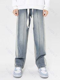Men's Jeans American High Street Gradient Style Men's Jeans Trendy Casual Trousers Loose Straight Pants Wide leg Pants Men's Clothing Pants Z0225