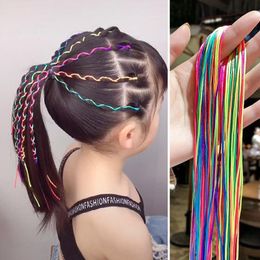 Hair Accessories Girls Ropes Colourful Gradient Braid Rope Hip Hop Children's Coloured Ribbon Chic Headdress For ABUDDY