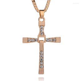 Pendant Necklaces Lucky Movie Characters Logo Religion Jesus Cross Zircon Necklace Love Woman Mother Girl Gift Wedding Blessing Jewellery