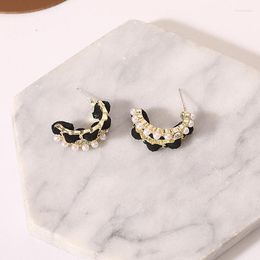Stud Earrings Lolita Decorative Accessories Fashion Black Velvet Water Drop Advanced Sensitive Metal