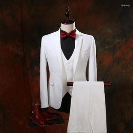 Men's Suits FOLOBE Costume Mariage Homme Ternos Stock White Slim Fit Bridal Tuxedos Wedding Formal