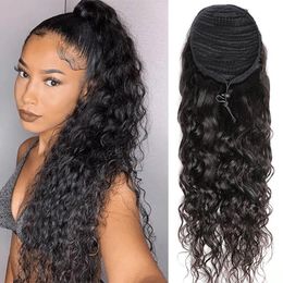 Curly Ponytail Extension for black Women Drawstring Ponytail Curl for African Short Afro Kinky Ponytail Extension natural black