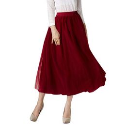 Skirts Petticoat Layers Tutu Tulle Skirt Vintage Midi Pleated Womens Lolita Bridesmaid Wedding Faldas Mujer Saias Jupe