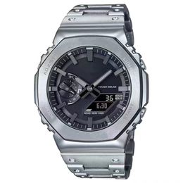 GM-B2100 Original Shock Watch Sports Digital Quartz Usisex Watch LED Alloy dial كبير تلقائي يدوي ضوء الطاقة الشمسية العالمية