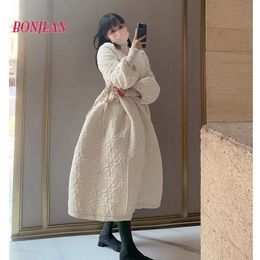 Women s Jackets Winter Fashion Rhombus Parka Good Quality Dress Suit High Waist A line Skirt Thickened Warm Cotton 230225