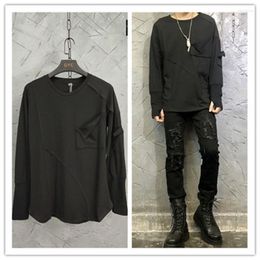 Men's T Shirts Autumn And Winter Style Long-sleeved T-shirt Fashion Undershirt Stitching Men's Casual Round-necked