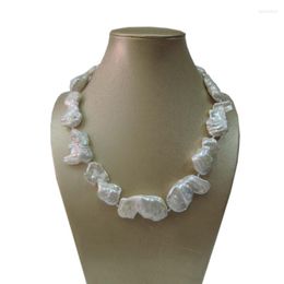 Chains NATURE FRESHWATER NECKLACE BIG Baroque PEARL NECKLACE- Good Quality-28-45 Mm PearlChains ChainsChains