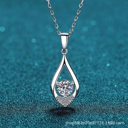 Chains Passed Diamond Test Perfect Cut Moissanite 925 Sterling Silver 0.5CT 3claw Drop Shape Pendant Classic Engagement Jewellery